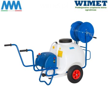 MM Opryskiwacz taczkowy elektryczny 120 l / 40 bar / pompa Ar503 / 55 l/min/ silnik 5500W / 400V / zasięg 14-15 m