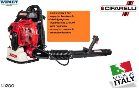 CIFARELLI BL1200 dmuchawa plecakowa spalinowa / 5 KM / 77 ccm / wydajnośc do 1620 m3/h