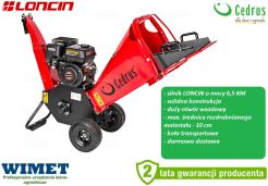 CEDRUS RB02 rozdrabniacz spalinowy / silnik Loncin G200F / 196 ccm / 4,1 KW / średnica bębna 240 mm / noże robocze 150  mm / średnica gałęzi do 10 cm