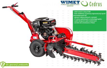 CEDRUS KP01 koparka łańcuchowa / silnik G420 F / 12,2 KM / szerokośc kopania 100 mm / głębokośc 600 mm /