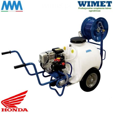 MM Opryskiwacz taczkowy spalinowy 120 l / 30 bar / Pompa MM 308 / 8 l/min / zasięg 6-8 m/ silnik Honda 4-suw GX25 1,0 KM