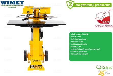 CEDRUS łuparka pionowa 7 ton / 3000 W / 230V / CEDLS06V