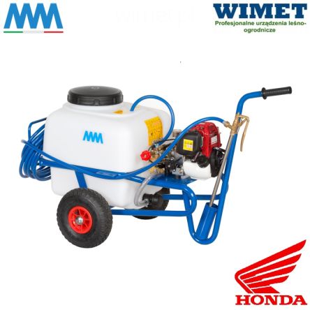 MM Opryskiwacz taczkowy spalinowy 50 l / 30 bar / 25l/min / pompa AR-252 / silnik Honda 4-suw GP 160 4,8 KM / oprysk 9-10 m