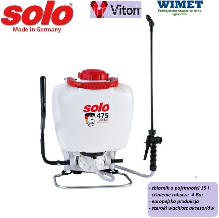Solo 475 Comfort opryskiwacz ręczny, plecakowy / 15 L / 4 Bar