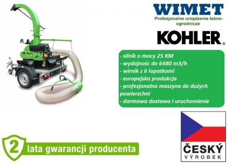 LASKI VD 500 P Zbieracz /Odkurzacz do liści i trawy na przeczepce / 25 KM / 725 ccm3 / wydajnośc do 6480 m3/h / rura ssąca 6 m / średnica 220 mm - ZAPYTAJ O TERMIN DOSTAWY I POTWIERDŹ CENĘ !!!