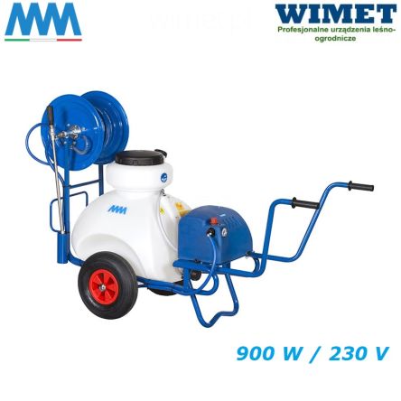 MM Opryskiwacz taczkowy elektryczny 70 l / 20 bar / 13 l/min / pompa AR-2/ silnik 900W / 230V / zasięg 6-7 m