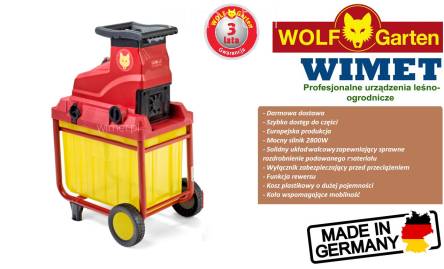 Wolf Garten SDL 2800 EVO / Rozdrabniacz elektryczny - system walcowy - DOSTĘPNY OD RĘKI !!!