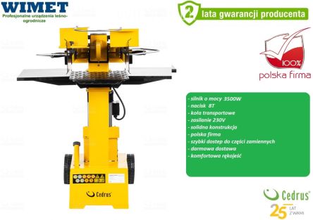 CEDRUS łuparka pionowa / 8 ton  / 3500 W / 400V / CEDLS07V